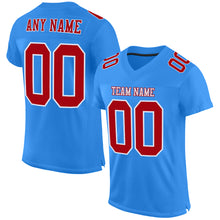 Charger l'image dans la galerie, Custom Powder Blue Red-White Mesh Authentic Football Jersey