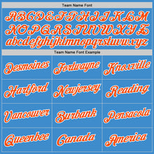Load image into Gallery viewer, Custom Powder Blue Orange-White Performance T-Shirt