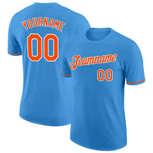 Load image into Gallery viewer, Custom Powder Blue Orange-White Performance T-Shirt
