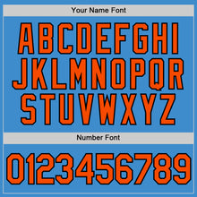 Load image into Gallery viewer, Custom Powder Blue Orange-Black Performance T-Shirt