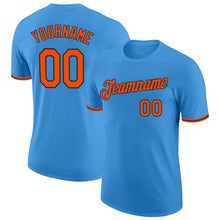 Load image into Gallery viewer, Custom Powder Blue Orange-Black Performance T-Shirt