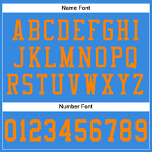 Charger l'image dans la galerie, Custom Powder Blue Bay Orange Mesh Authentic Football Jersey