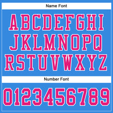 Load image into Gallery viewer, Custom Powder Blue Hot Pink-White Mesh Authentic Football Jersey