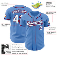 Load image into Gallery viewer, Custom Powder Blue White Royal-Red Authentic Baseball Jersey