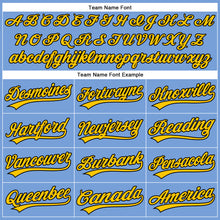 Load image into Gallery viewer, Custom Powder Blue Yellow-Black Authentic Baseball Jersey
