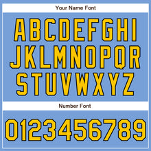 Load image into Gallery viewer, Custom Powder Blue Yellow-Black Authentic Baseball Jersey