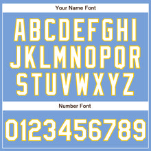Load image into Gallery viewer, Custom Powder Blue White-Yellow Authentic Baseball Jersey