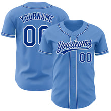Load image into Gallery viewer, Custom Powder Blue Royal-White Authentic Baseball Jersey