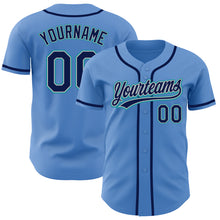Load image into Gallery viewer, Custom Powder Blue Navy Gray-Teal Authentic Baseball Jersey