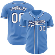 Загрузить изображение в средство просмотра галереи, Custom Powder Blue White-Navy Authentic Baseball Jersey