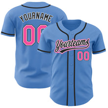 Load image into Gallery viewer, Custom Powder Blue Pink-Black Authentic Baseball Jersey