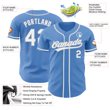 Load image into Gallery viewer, Custom Powder Blue White-Gray Authentic Baseball Jersey