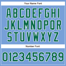 Load image into Gallery viewer, Custom Powder Blue Kelly Green-White Authentic Baseball Jersey