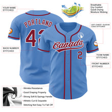 Load image into Gallery viewer, Custom Powder Blue Crimson-White Authentic Baseball Jersey
