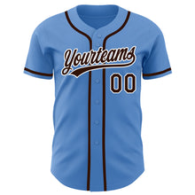 Load image into Gallery viewer, Custom Powder Blue Brown-White Authentic Baseball Jersey
