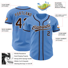 Load image into Gallery viewer, Custom Powder Blue Brown-White Authentic Baseball Jersey
