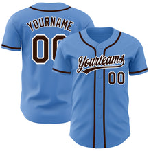 Load image into Gallery viewer, Custom Powder Blue Brown-White Authentic Baseball Jersey
