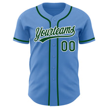 Load image into Gallery viewer, Custom Powder Blue Green-White Authentic Baseball Jersey