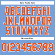 Загрузить изображение в средство просмотра галереи, Custom Powder Blue White Pinstripe Orange Authentic Baseball Jersey