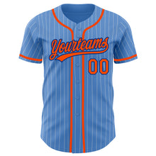 Загрузить изображение в средство просмотра галереи, Custom Powder Blue White Pinstripe Orange-Royal Authentic Baseball Jersey