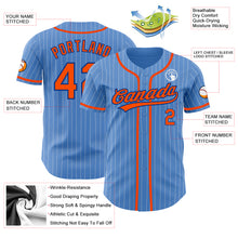 Загрузить изображение в средство просмотра галереи, Custom Powder Blue White Pinstripe Orange-Royal Authentic Baseball Jersey