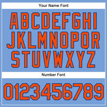 Загрузить изображение в средство просмотра галереи, Custom Powder Blue White Pinstripe Orange-Royal Authentic Baseball Jersey