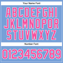 Загрузить изображение в средство просмотра галереи, Custom Powder Blue White Pinstripe Pink Authentic Baseball Jersey