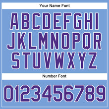 Charger l'image dans la galerie, Custom Powder Blue White Pinstripe Purple Authentic Baseball Jersey