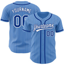 Charger l'image dans la galerie, Custom Powder Blue White Pinstripe Royal Authentic Baseball Jersey