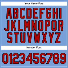 Загрузить изображение в средство просмотра галереи, Custom Powder Blue Red Pinstripe Black Authentic Baseball Jersey