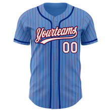 Загрузить изображение в средство просмотра галереи, Custom Powder Blue Red Pinstripe White-Royal Authentic Baseball Jersey
