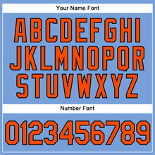 Загрузить изображение в средство просмотра галереи, Custom Powder Blue Black Pinstripe Orange Authentic Baseball Jersey