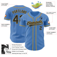 Загрузить изображение в средство просмотра галереи, Custom Powder Blue Black Pinstripe Old Gold Authentic Baseball Jersey