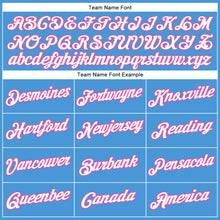 Load image into Gallery viewer, Custom Powder Blue White-Pink Performance T-Shirt