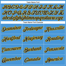 Load image into Gallery viewer, Custom Powder Blue Navy-Yellow Performance T-Shirt