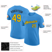 Load image into Gallery viewer, Custom Powder Blue Yellow-Black Performance T-Shirt