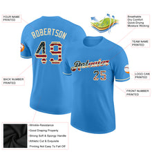 Load image into Gallery viewer, Custom Powder Blue Vintage USA Flag-City Cream Performance T-Shirt