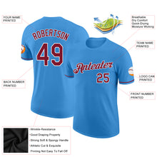 Load image into Gallery viewer, Custom Powder Blue Crimosn-White Performance T-Shirt