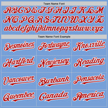 Загрузить изображение в средство просмотра галереи, Custom Powder Blue White Pinstripe Red Authentic Baseball Jersey