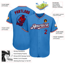 Загрузить изображение в средство просмотра галереи, Custom Powder Blue Red-Navy Pinstripe Red Authentic Baseball Jersey