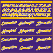 Charger l'image dans la galerie, Custom Purple Gold-White Authentic Throwback Basketball Jersey