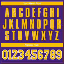 Charger l'image dans la galerie, Custom Purple Gold-White Authentic Throwback Basketball Jersey