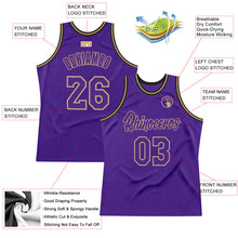 Laden Sie das Bild in den Galerie-Viewer, Custom Purple Purple-Old Gold Authentic Throwback Basketball Jersey