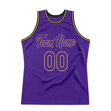 Laden Sie das Bild in den Galerie-Viewer, Custom Purple Purple-Old Gold Authentic Throwback Basketball Jersey