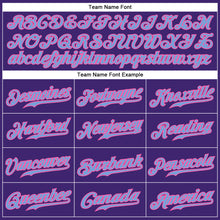 Laden Sie das Bild in den Galerie-Viewer, Custom Purple Light Blue-Pink Authentic Baseball Jersey
