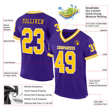 Загрузить изображение в средство просмотра галереи, Custom Purple Gold-White Mesh Authentic Throwback Football Jersey