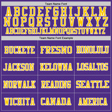 Загрузить изображение в средство просмотра галереи, Custom Purple Gold-White Mesh Authentic Throwback Football Jersey