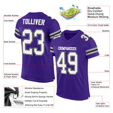 Загрузить изображение в средство просмотра галереи, Custom Purple White-Gray Mesh Authentic Football Jersey