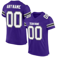 Загрузить изображение в средство просмотра галереи, Custom Purple White-Gray Mesh Authentic Football Jersey