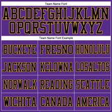 Загрузить изображение в средство просмотра галереи, Custom Purple Black-Gold Mesh Authentic Football Jersey